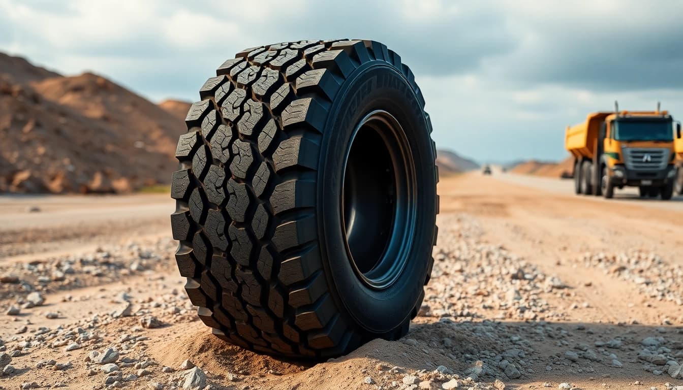 High-performance RR99 tire showcased on rugged terrain, emphasizing durability.