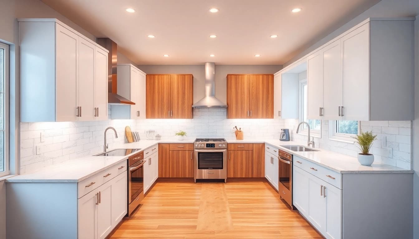 Transform your space with a kitchen remodel near me featuring modern design elements.