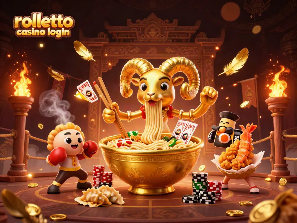 Engage with the rolletto casino login scene showcasing characters in a vibrant casino battle environment.