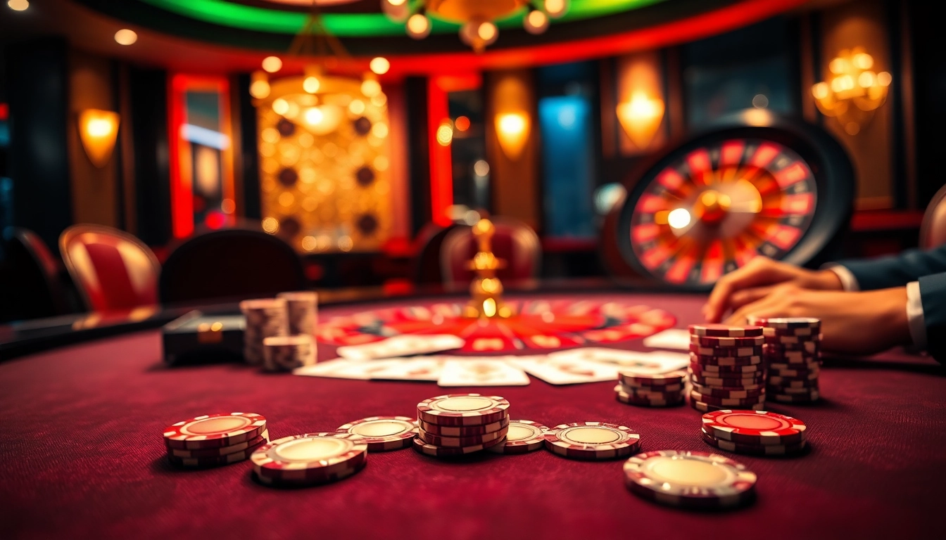 Experience the thrill of the casino with nhà cái kim88's exciting games showcased on a luxurious poker table.