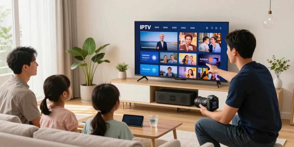 IPTV Services installation by a trusted professional in a local home entertainment setting.