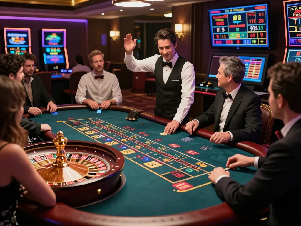uu88 players placing bets at a live dealer roulette table with vibrant casino atmosphere