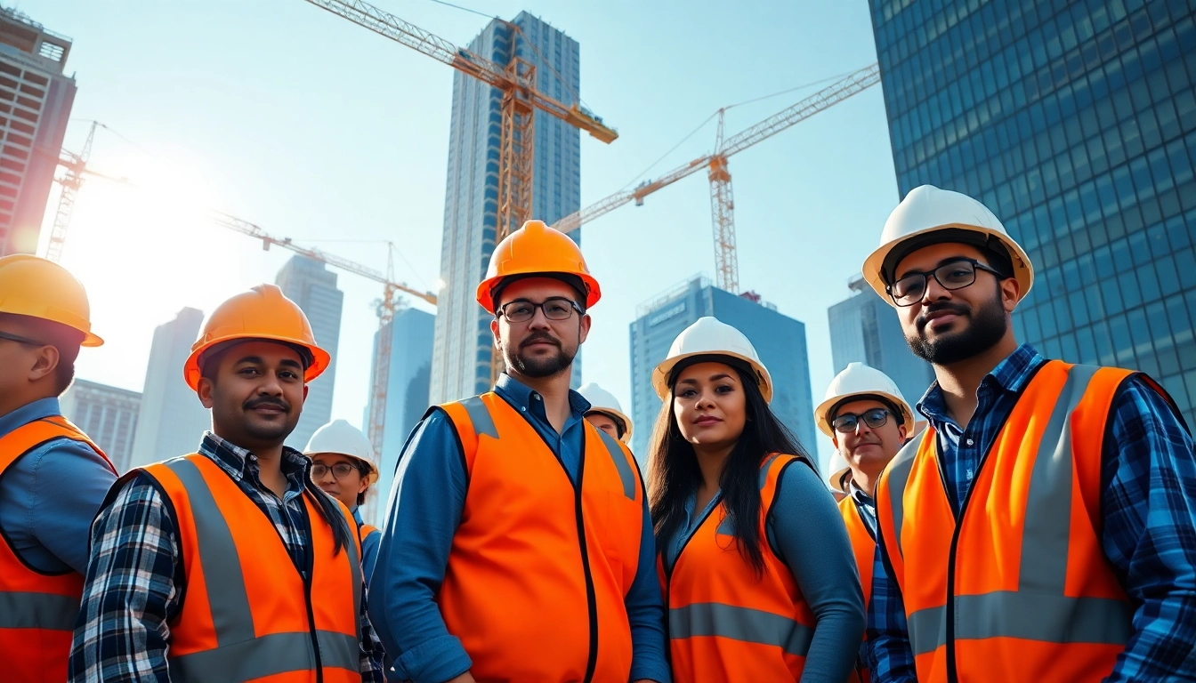 New York City Commercial General Contractor overseeing construction teamwork at a dynamic job site.