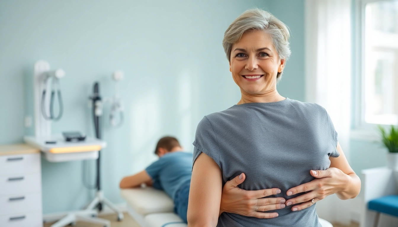 Demonstrating back pain solutions during a therapy session with expert guidance.