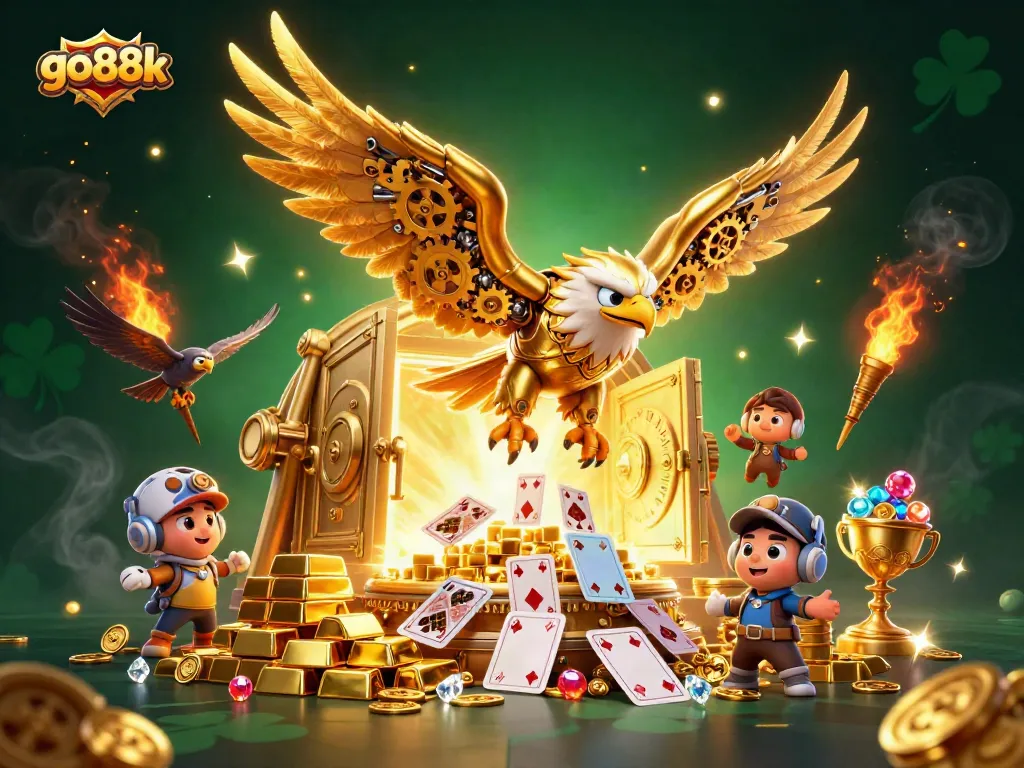 Experience breathtaking wins at go88k with our golden eagle amid dazzling casino treasures.