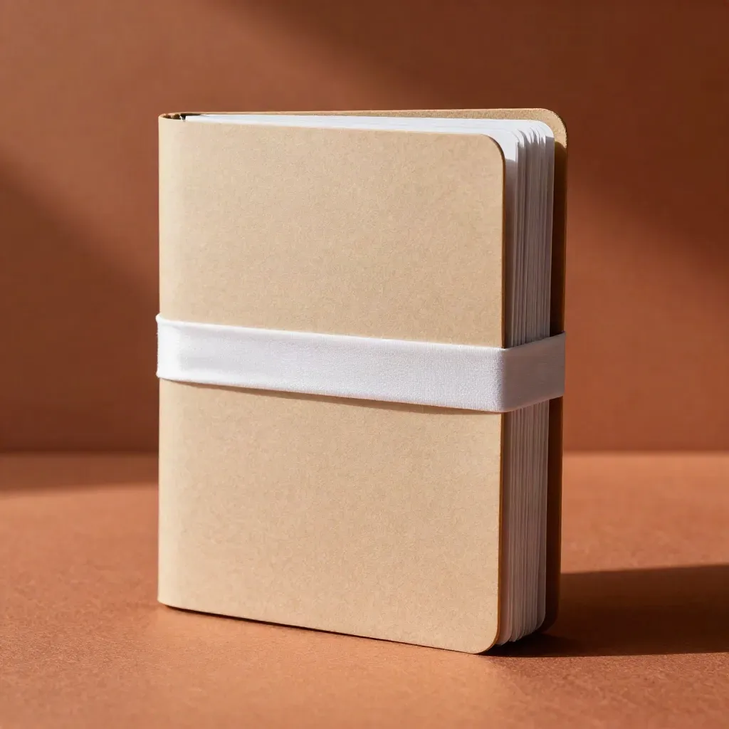 Macro folio with taut white wrap, tabbed inserts, and planning sleeve against felt backdrop.