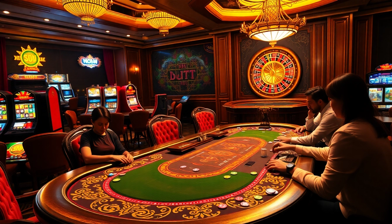 Experience the thrill of SUN CITY 888 at a luxurious casino poker table, featuring vibrant chips and immersive gameplay.