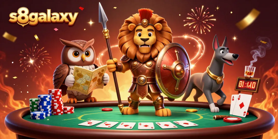 Engage with thrilling gameplay at s8galaxy, showcasing a dynamic casino scene featuring poker elements.