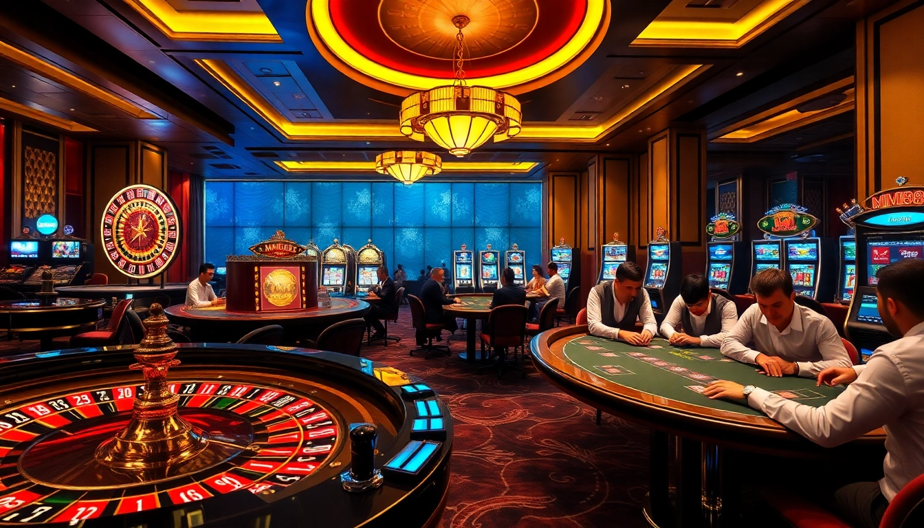 Experience the thrill of MM88 casino gaming with vibrant tables, engaging players, and high-end atmosphere.
