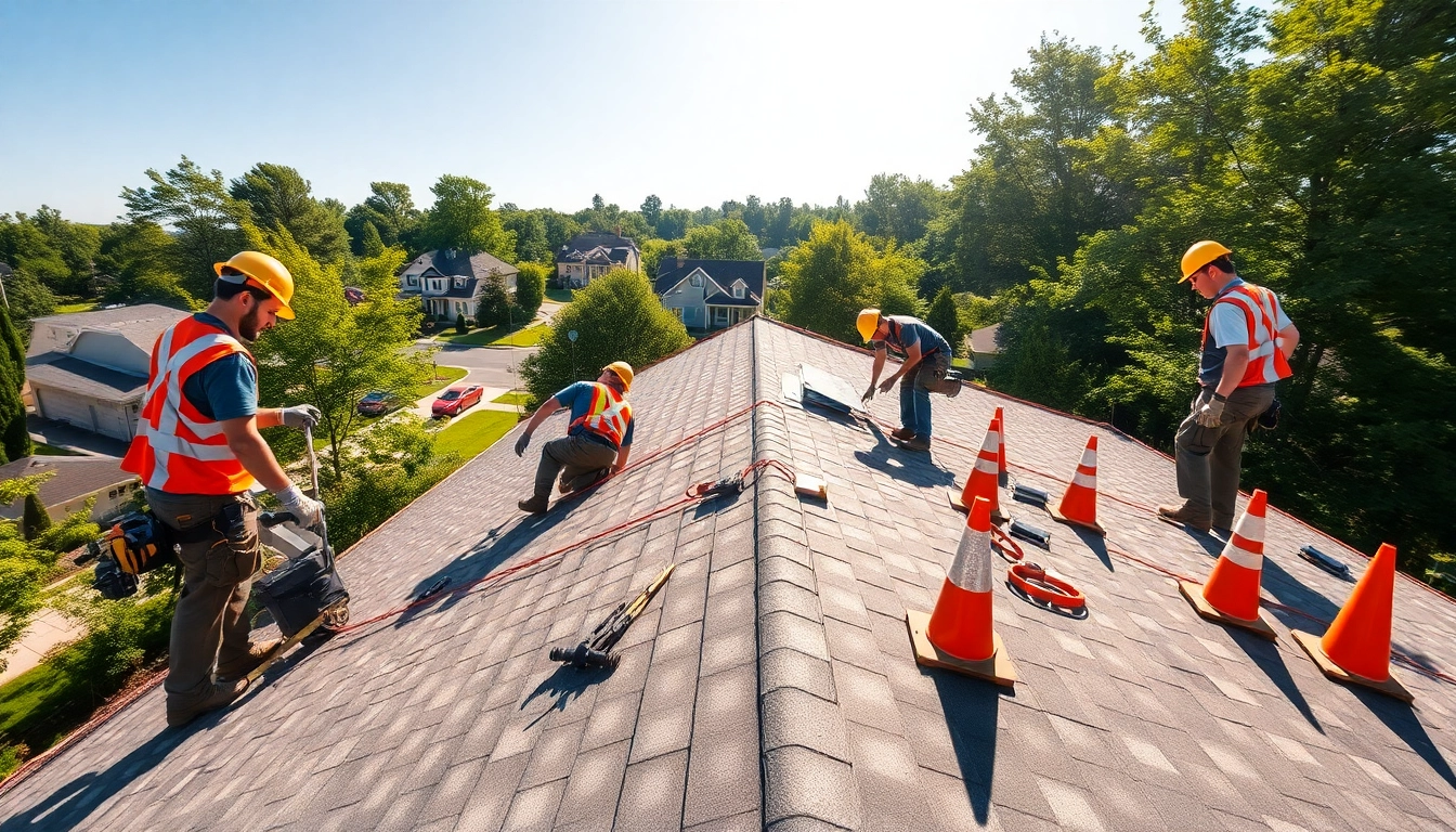 Roofing professionals in South Jersey installing shingles with care and efficiency.