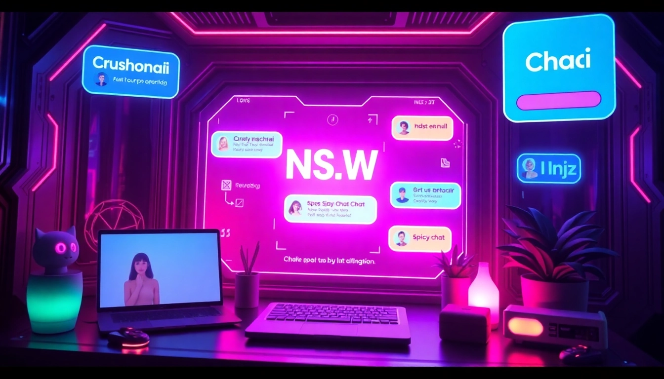 Explore vibrant NSFW chat AI platforms with engaging digital interfaces.