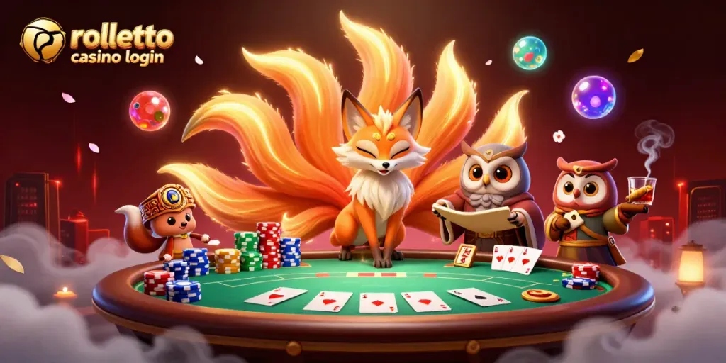 Engage with rolletto casino login through vibrant gaming elements and mystical characters in a dynamic scene.
