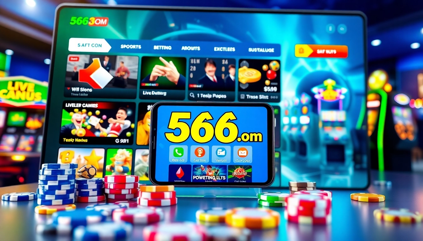 Engaging online gambling platform interface at 566.com showcasing diverse gaming options with bright colors.