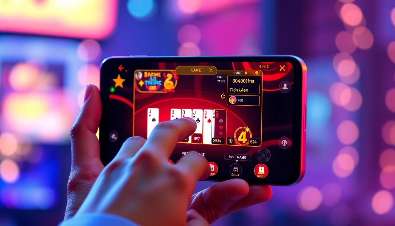 Exciting gaming experience on gamebaidoithuong.com.vc, highlighting popular Vietnamese online card games.