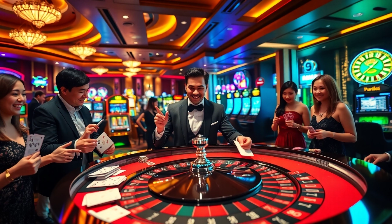 Experience the thrill of gambling with trang chủ MB66 at an elegant casino table.