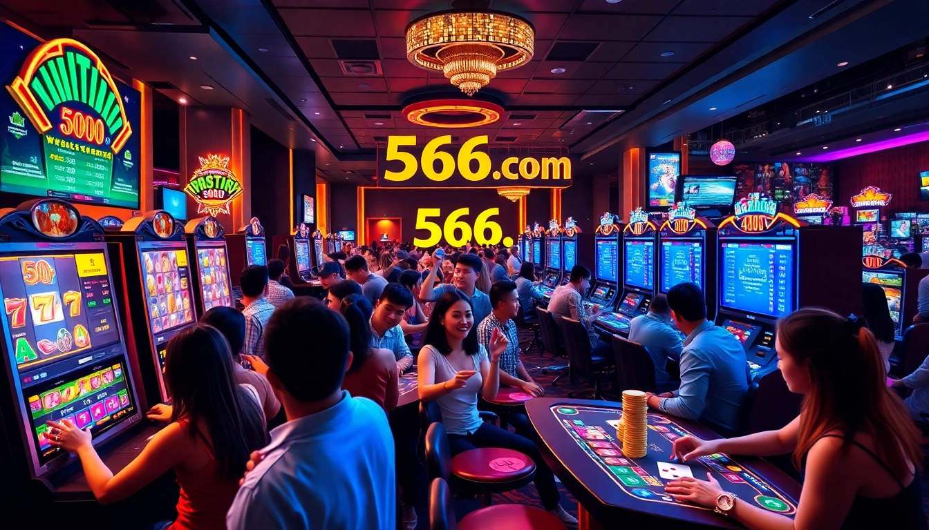 Exciting gaming environment at 566.com with players engaged in casino games.