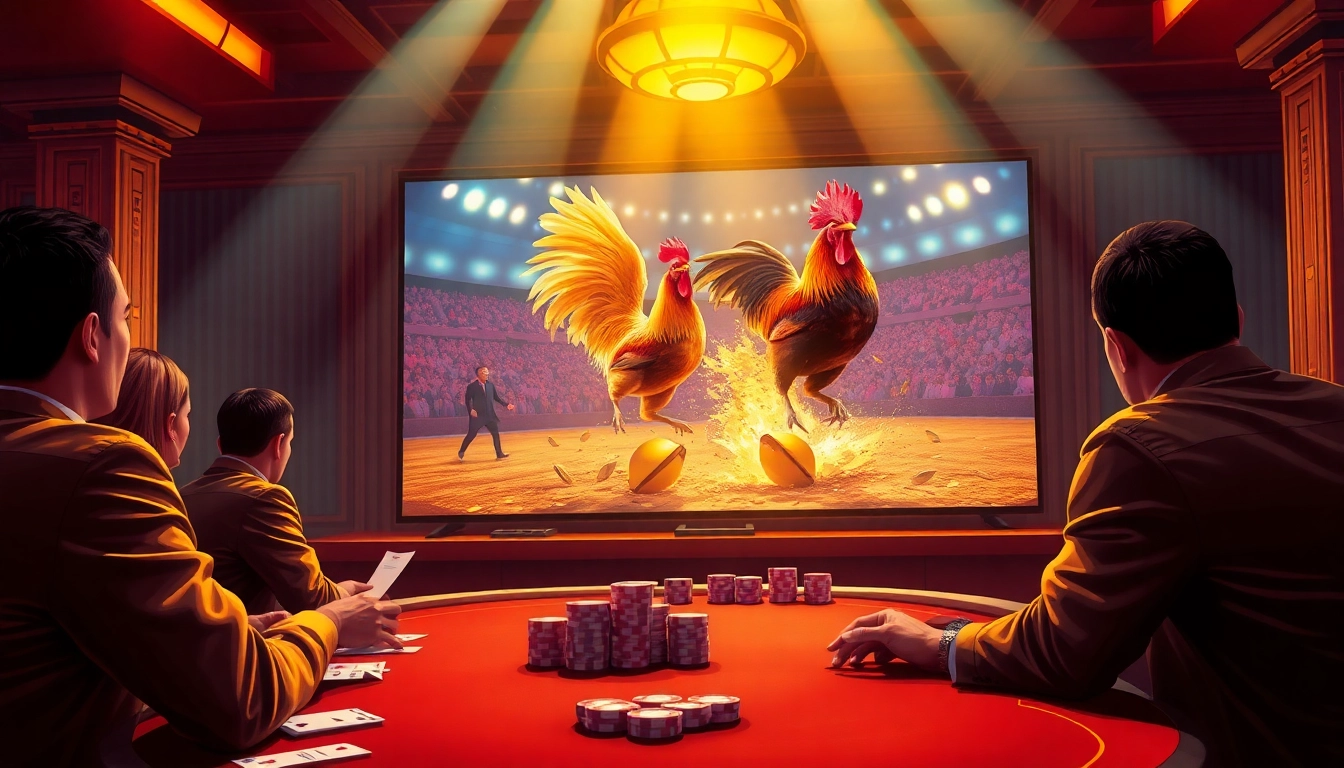 Experience the excitement of sv388 with high-stakes cockfighting and dynamic betting action in a luxurious casino.
