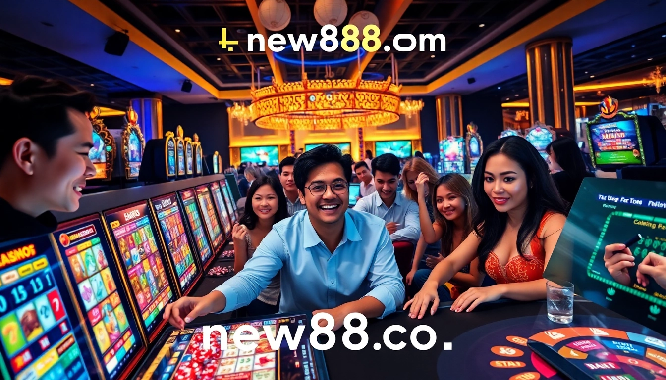 Experience the excitement of online gaming at new88go.com with diverse players engaged in thrilling casino games.