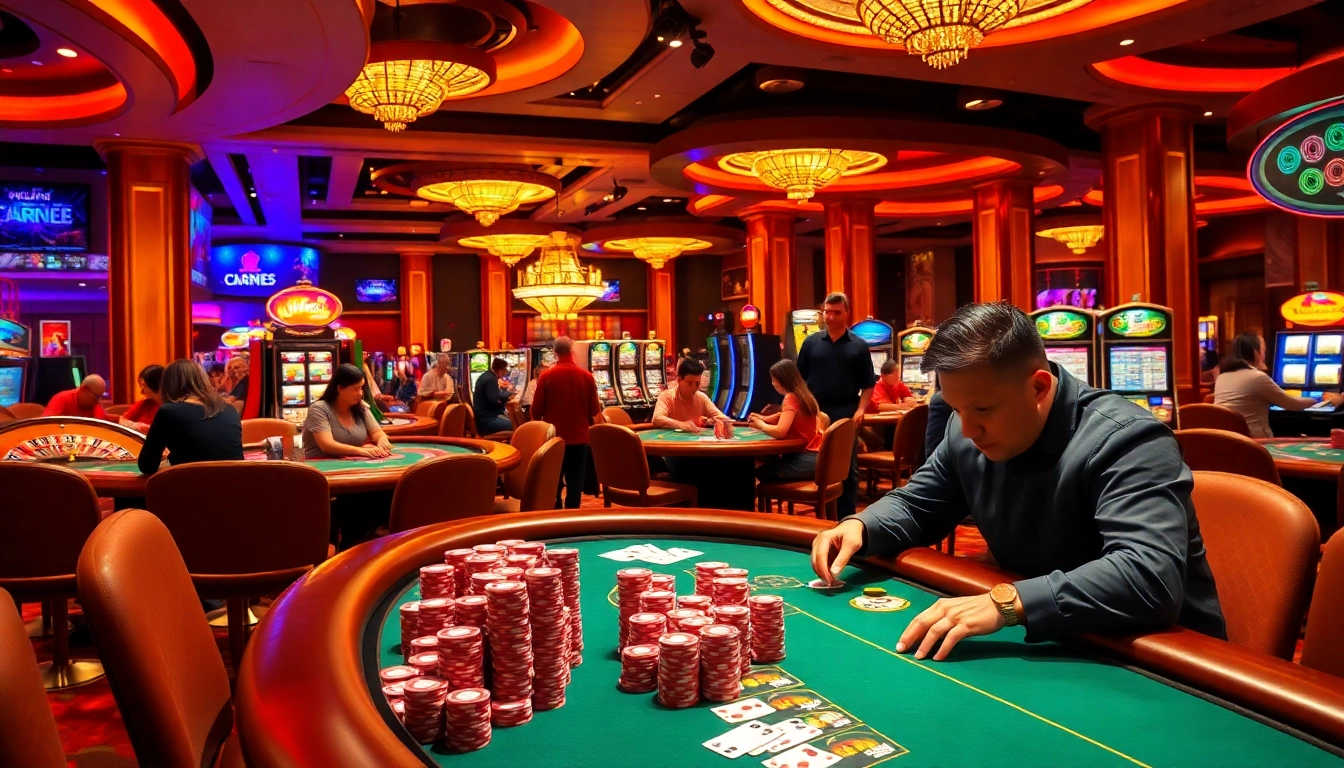Experience the lively atmosphere at nhà cái s666 with players winning big at casino tables.