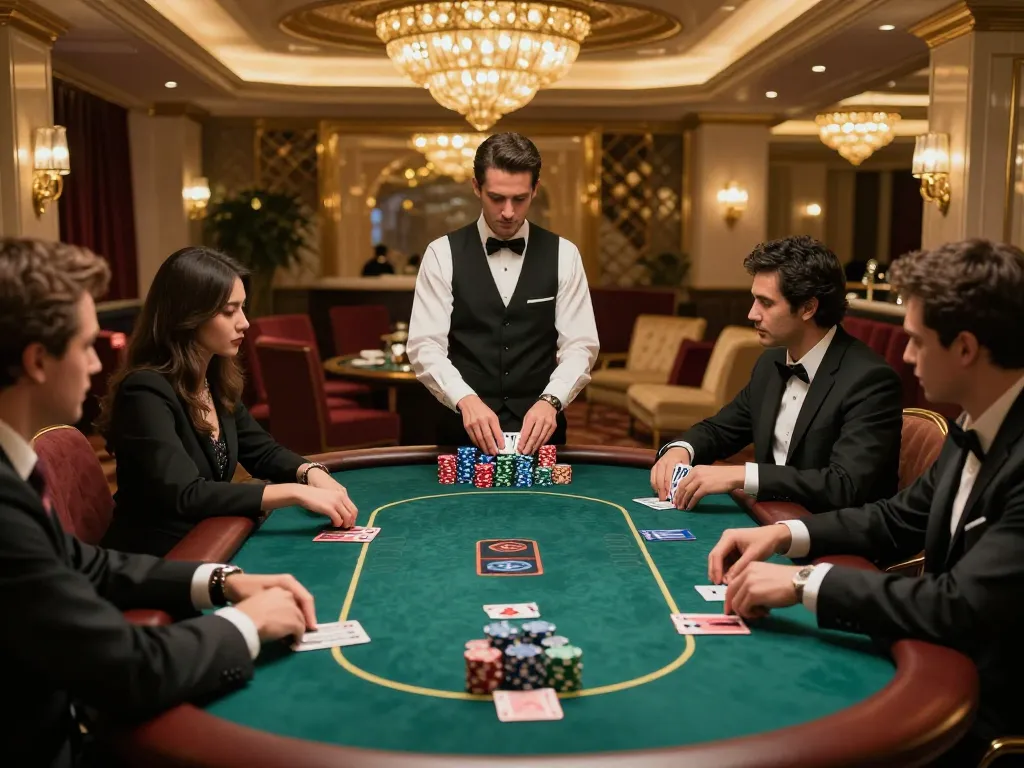 VIP gaming experience at 188bet casino with players engaged in high-stakes poker.