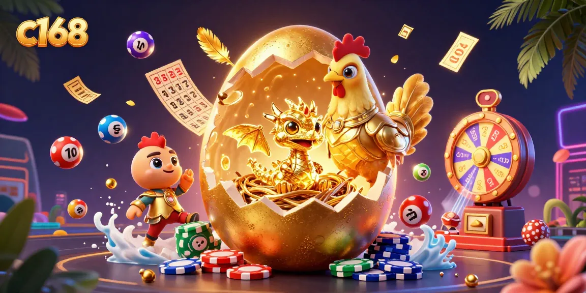 Experience thrilling gambling with c168, where the baby dragon represents luck amidst dynamic casino elements.